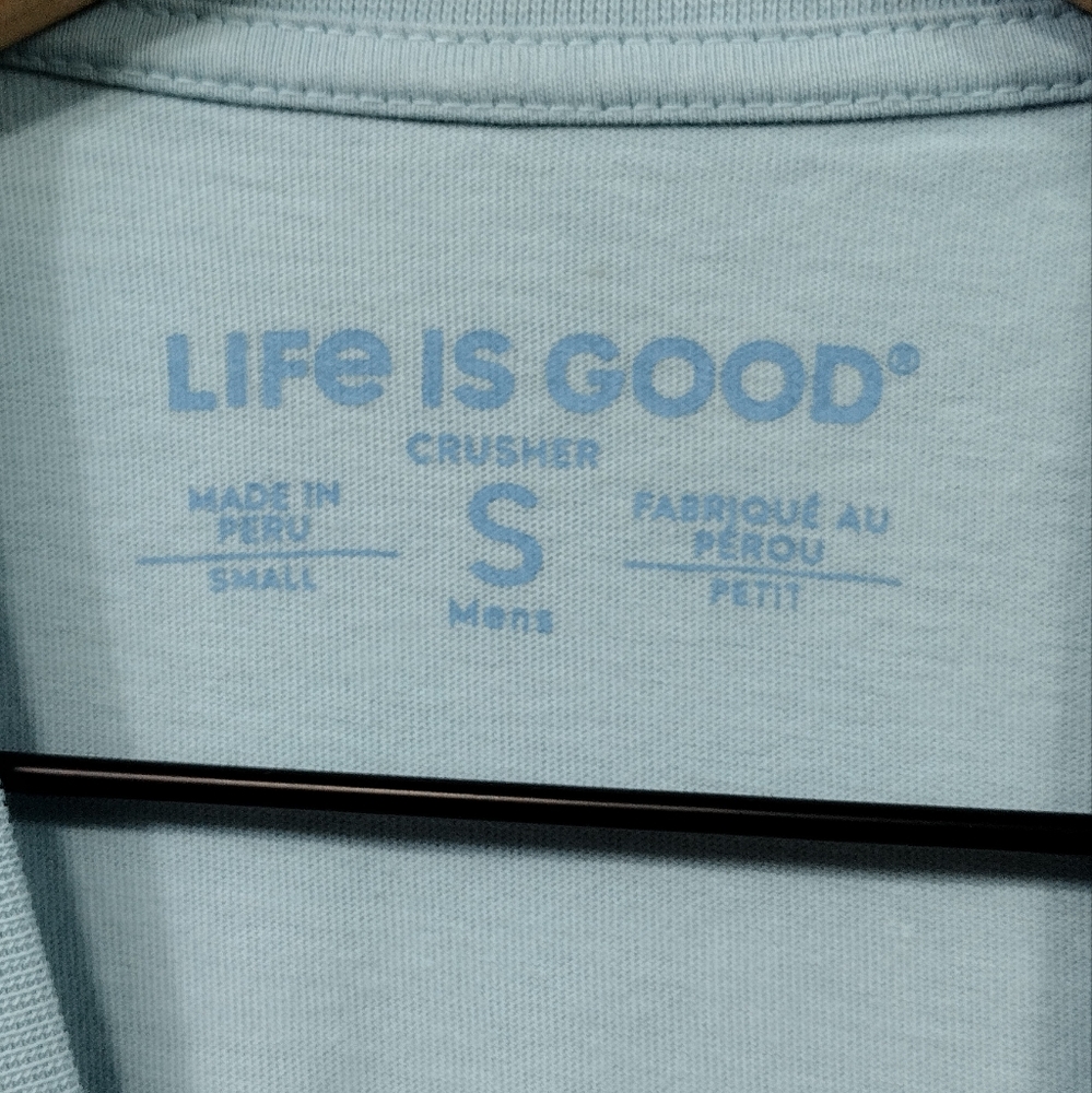Life is Good Swimmer Diving T Shirt Mens S Blue Casual Comfy Beach Vacation - Picture 8 of 9
